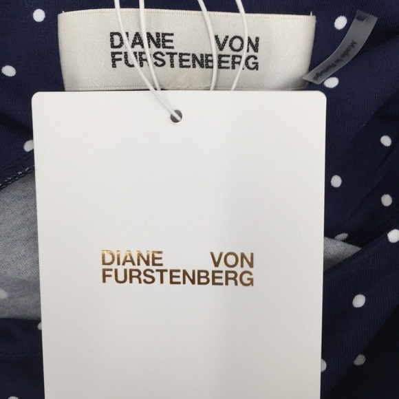 DVF Diane von Furstenberg Ruri Polka dot retro navy shift dress new X-Small 2 4 - Picture 7 of 8
